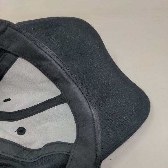 Granny Slideback Hat Black OSFA Adjustable Rhinestone Embellished Cotton - Picture 7 of 8